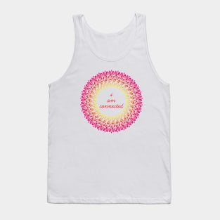 I Am Connected - Meditation Captions Mandala Illustration Print Design GC-092-21 Tank Top